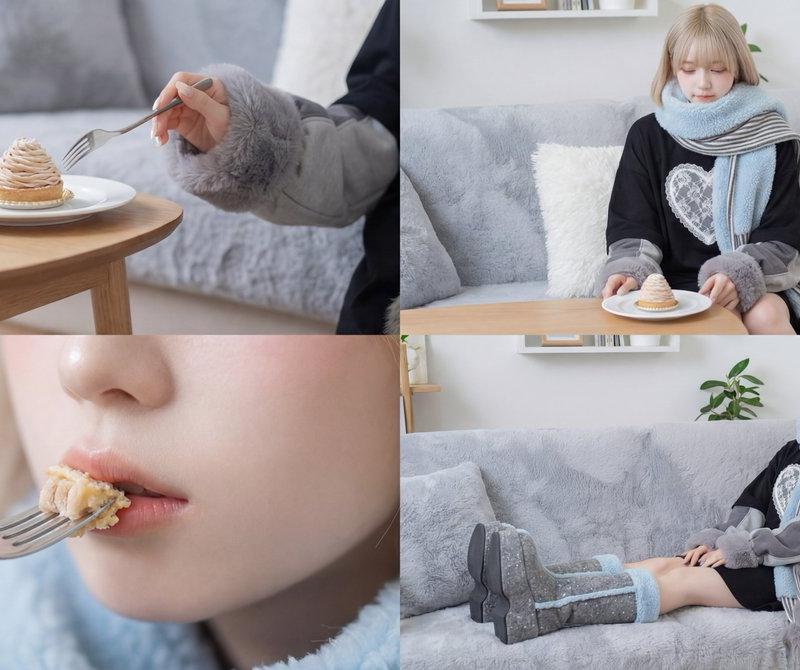 电影感少女沉浸式品甜点