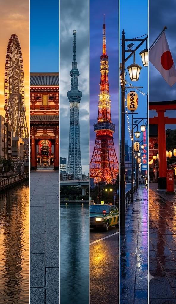 电影感六格垂直拼贴旅游海报