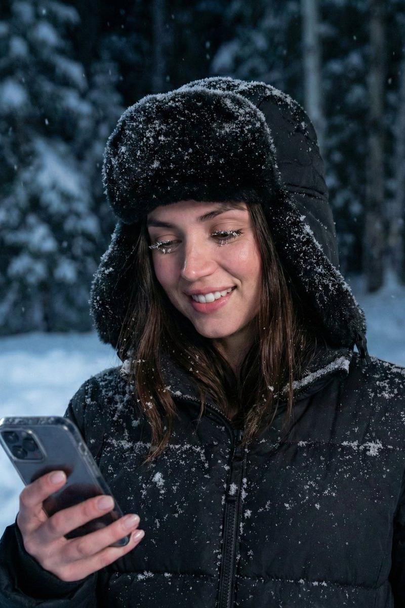 寒夜暴雪中的电影感人像