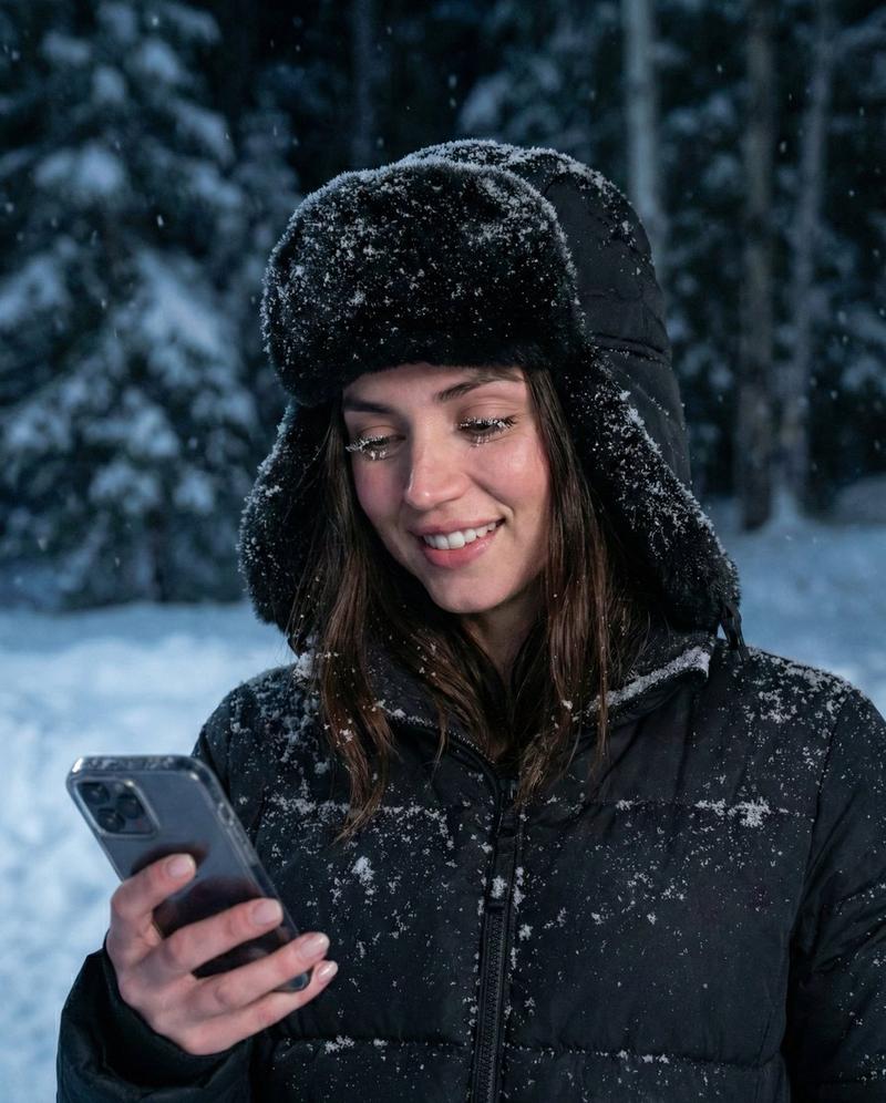寒夜暴雪中的电影感人像