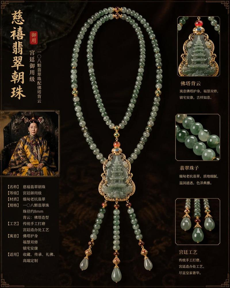 慈禧太后御用翡翠朝珠设计