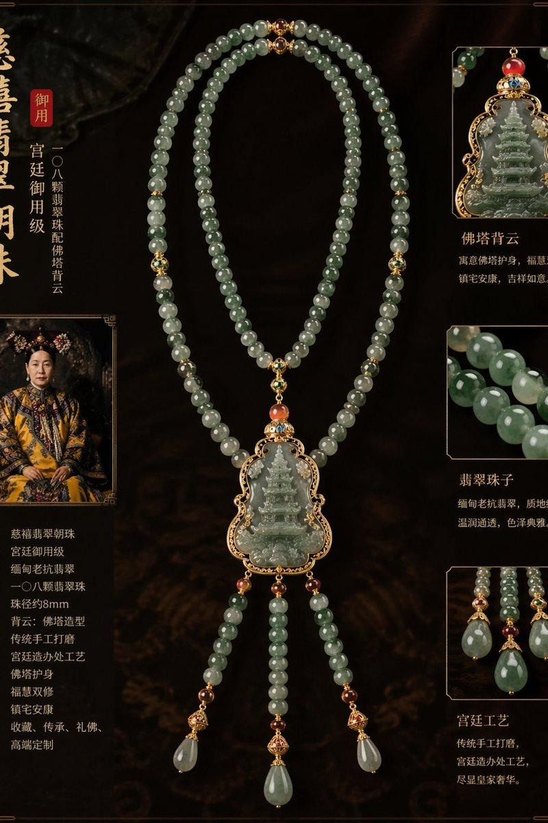 慈禧太后御用翡翠朝珠设计