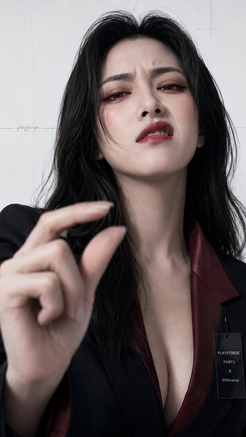厌恶不屑表情年轻女性特写肖像