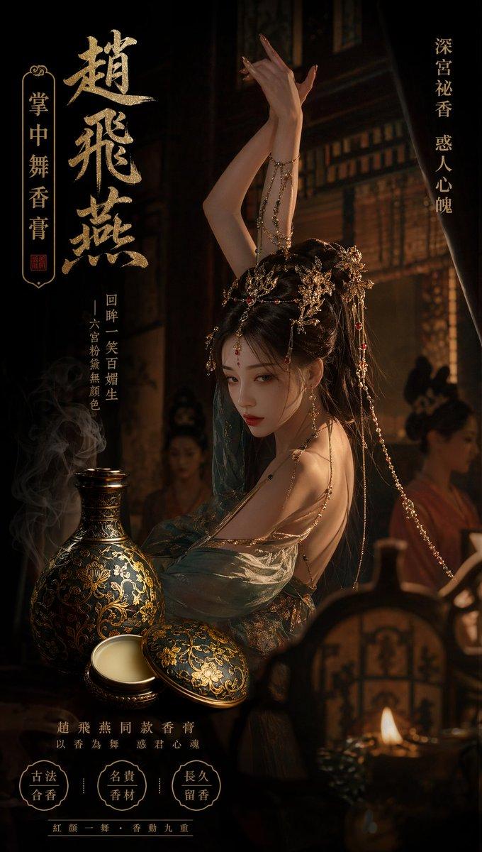 冷艳缠枝莲宫廷香膏广告