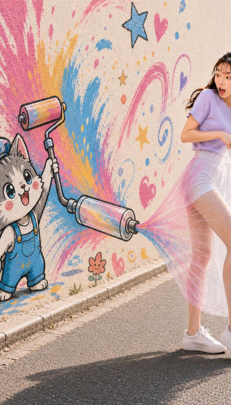 偷色壁画少女惊愕瞬间
