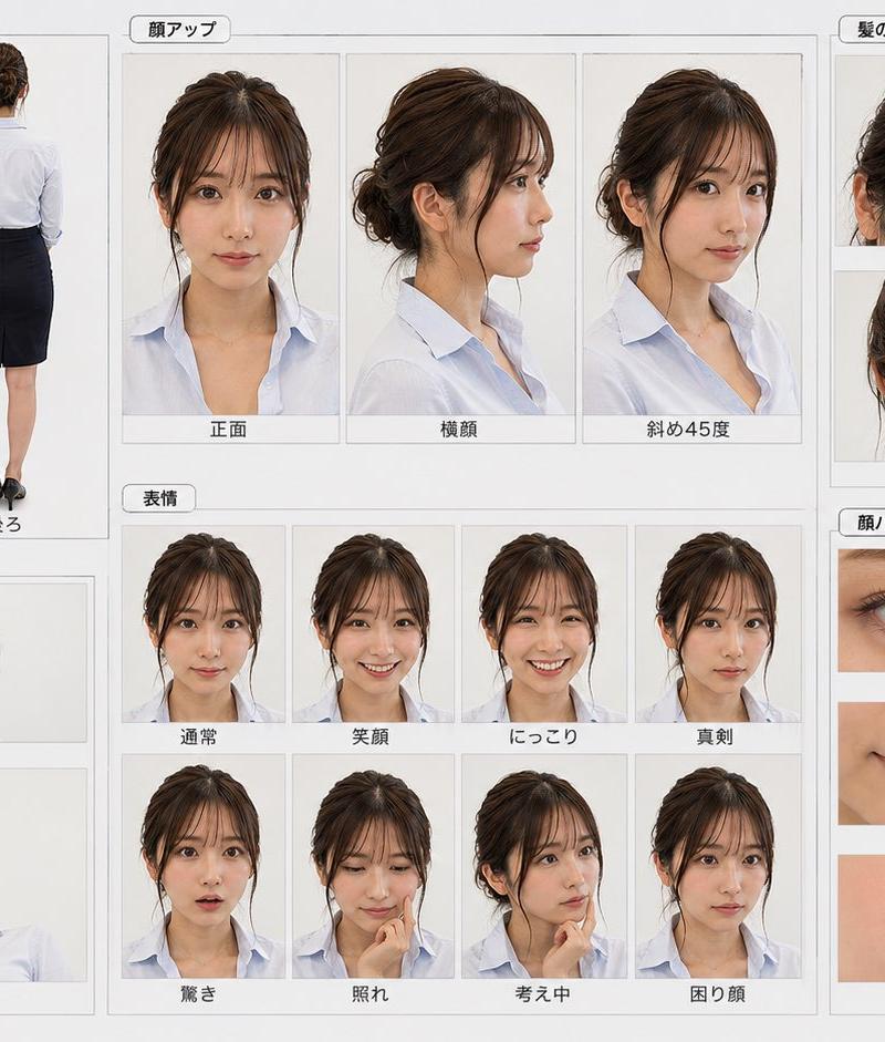 同一人物角色设定图生成指令