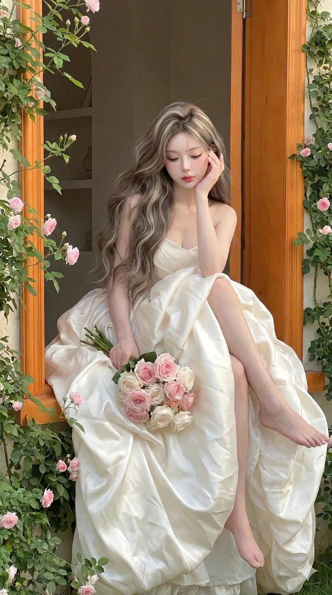少女窗边花语浪漫