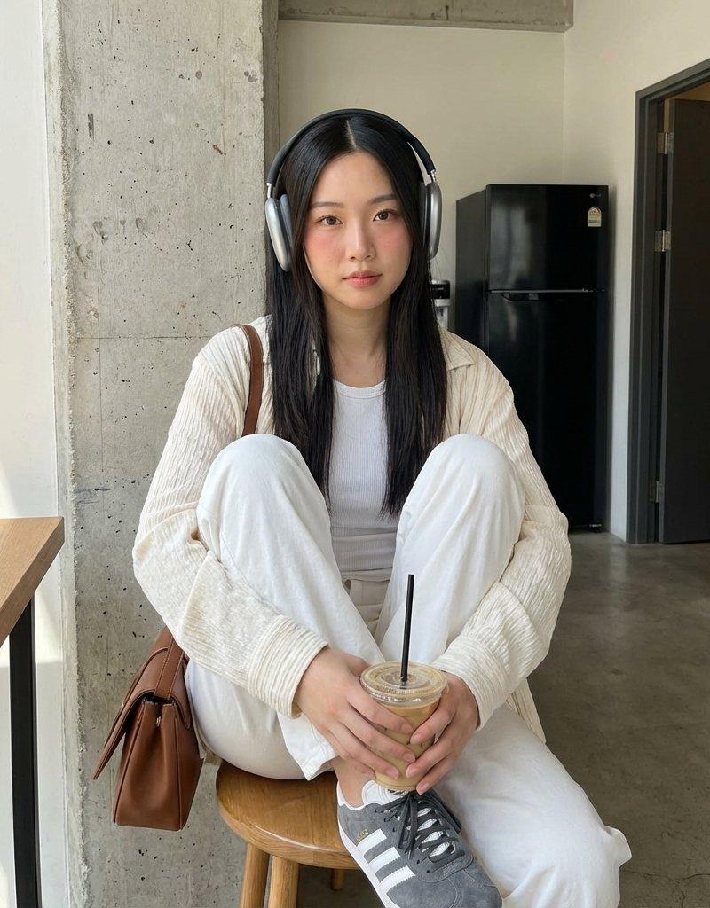 柔光窗边聆听音乐的惬意午后时光