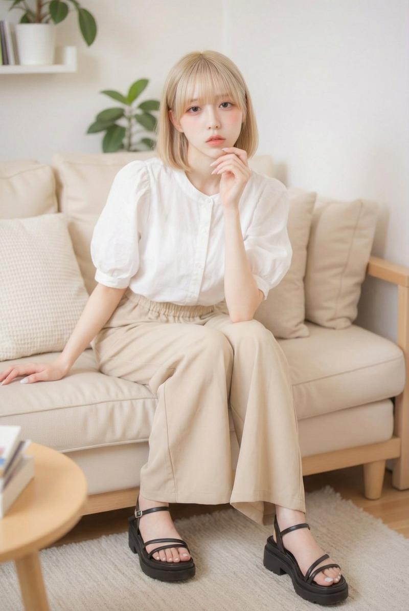 温馨夜晚室内真实穿搭分享