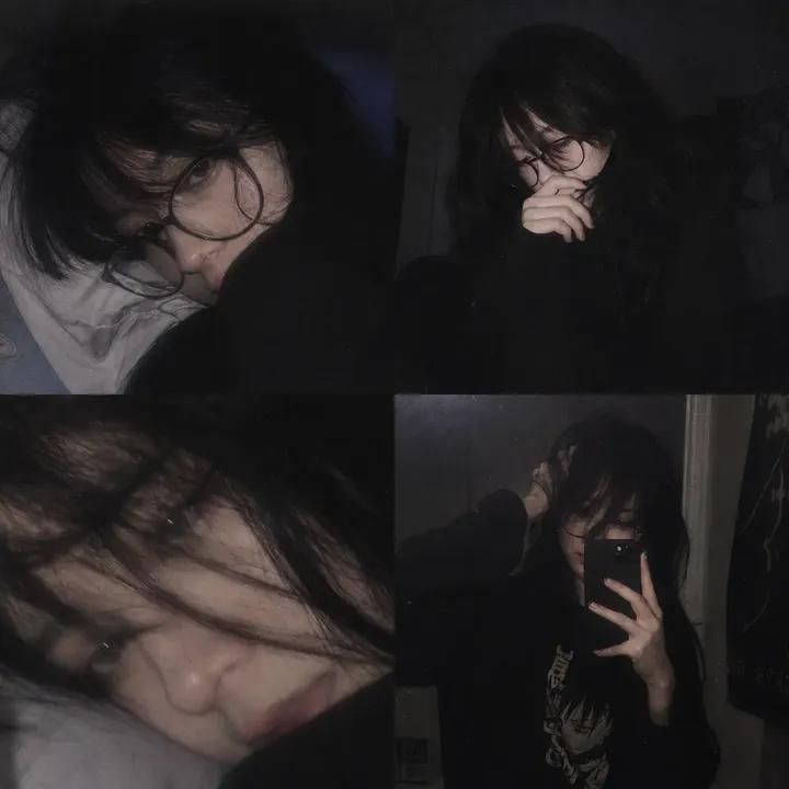 黑暗美学卧室少女拼贴摄影