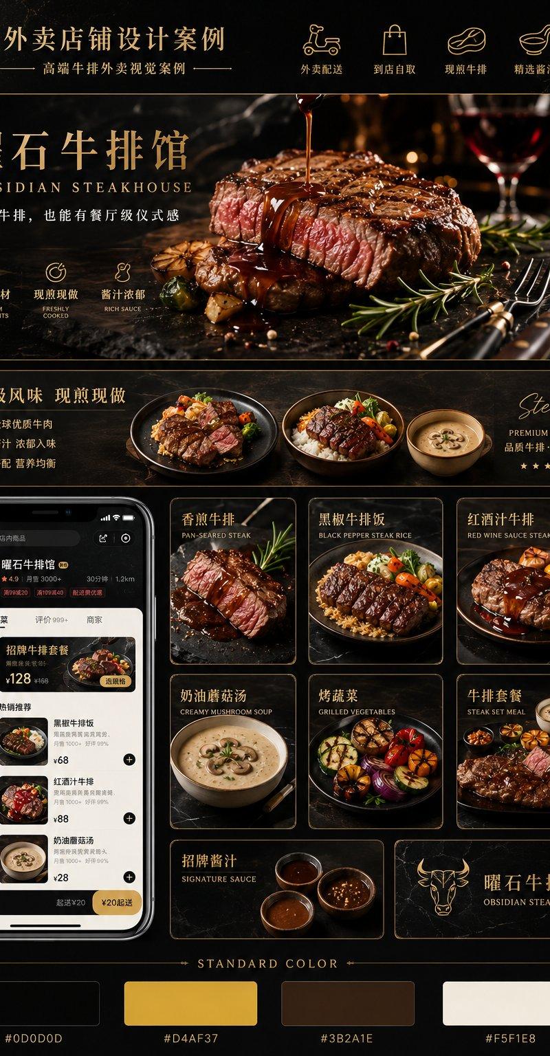 暗色高质感餐饮外卖品牌视觉提案
