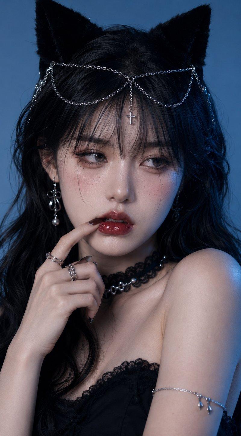 暗黑甜酷猫系社媒美妆写真