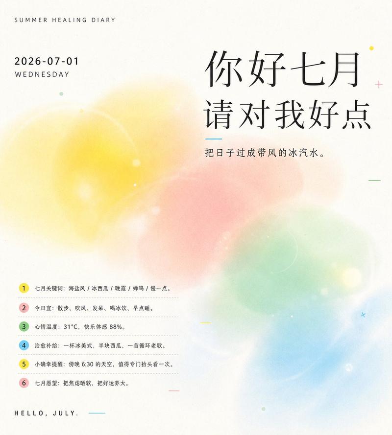 扩散光感信息留白视觉设计夏日日签