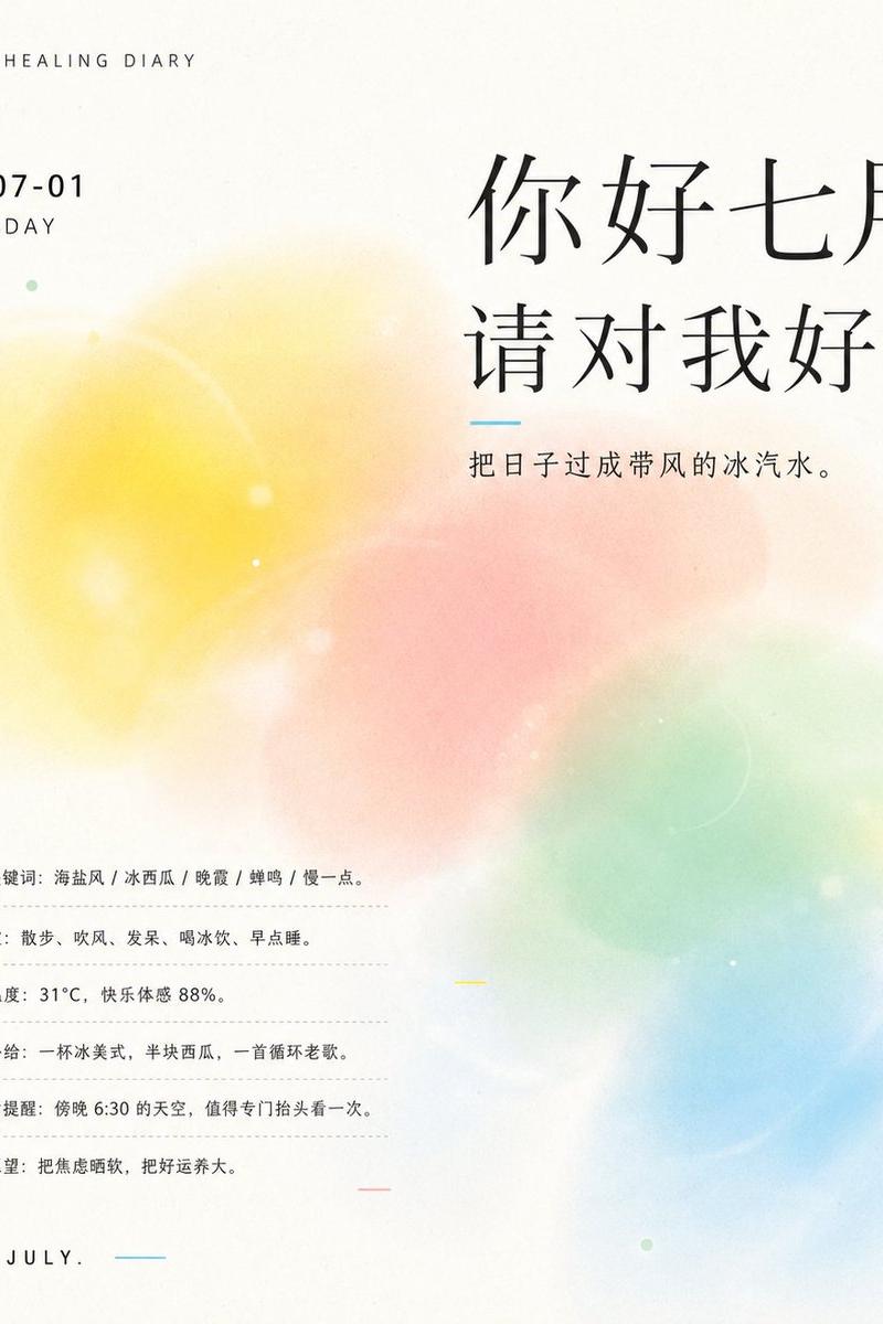 扩散光感信息留白视觉设计夏日日签