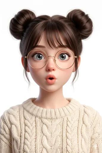 迪士尼皮克斯风格可爱3D角色肖像