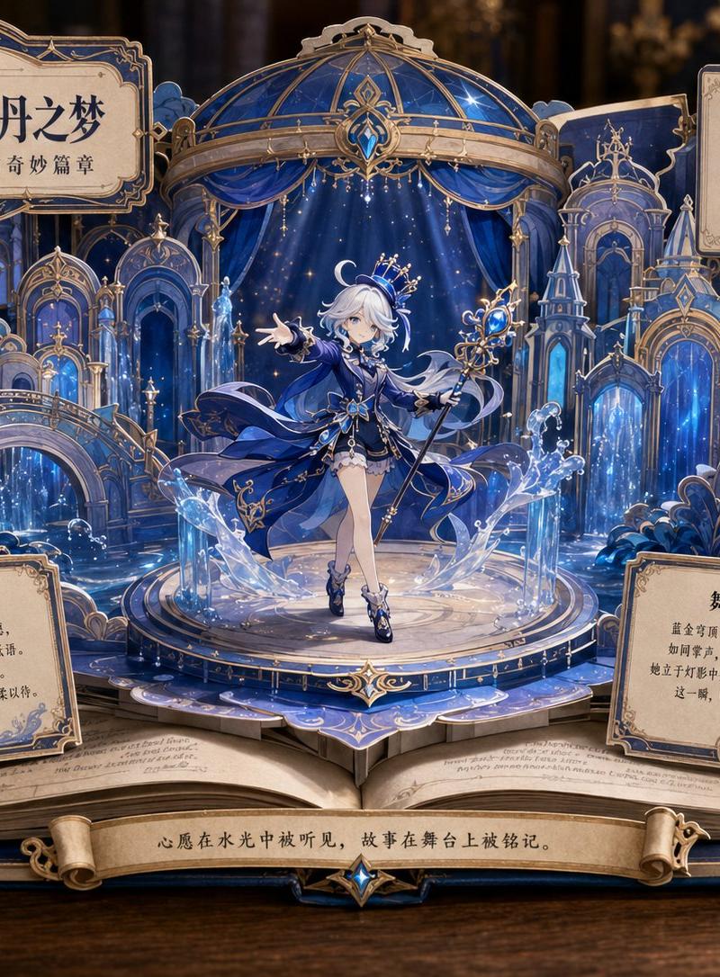 梦境立体书剧场海报提示词