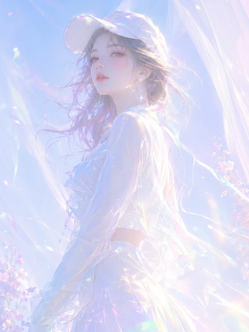 梦幻虹彩柔光半写实插画