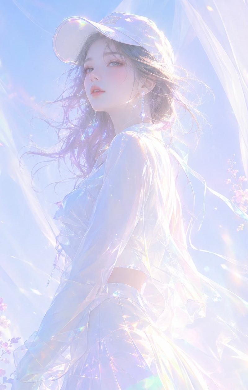 梦幻虹彩柔光半写实插画