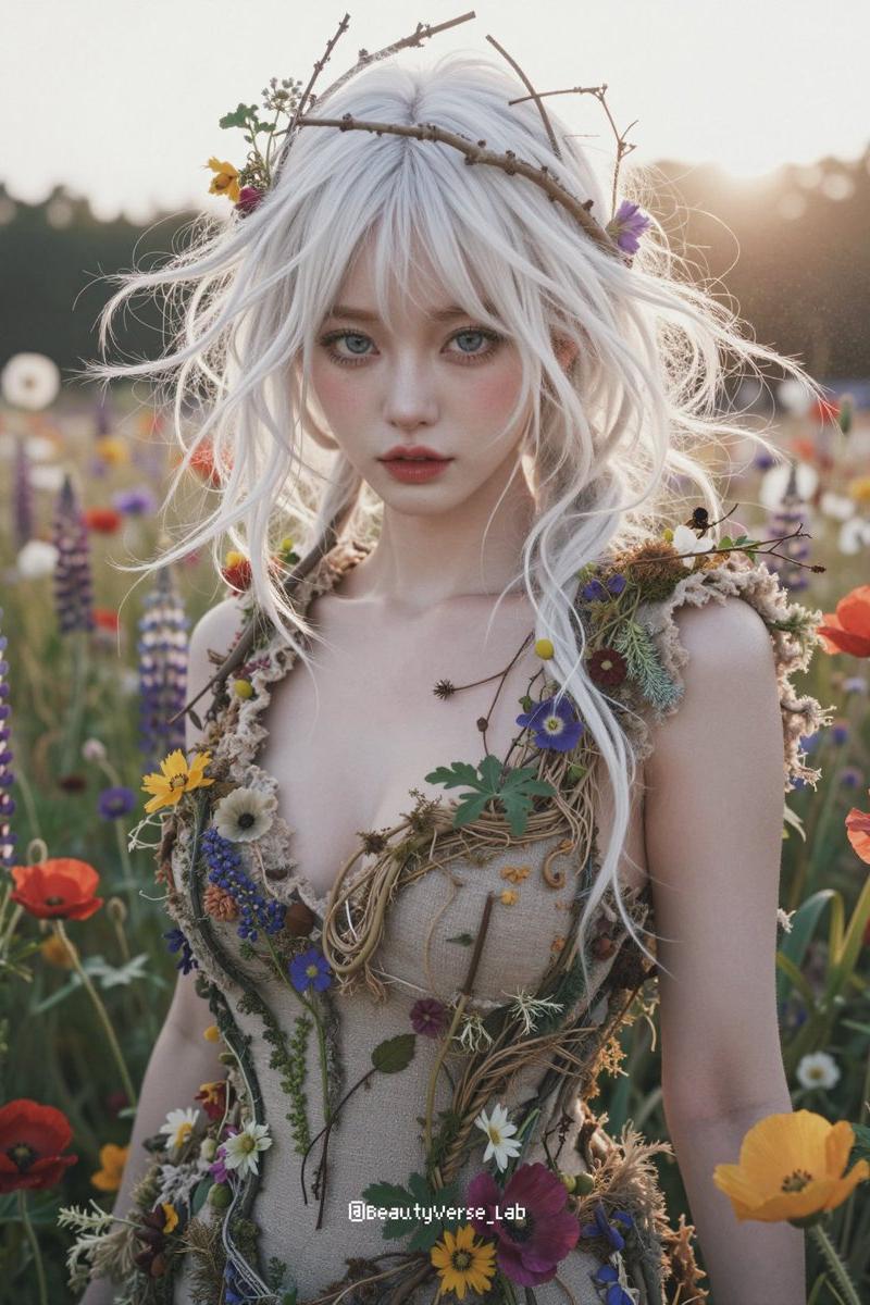 梦幻野花花田里的空灵精灵