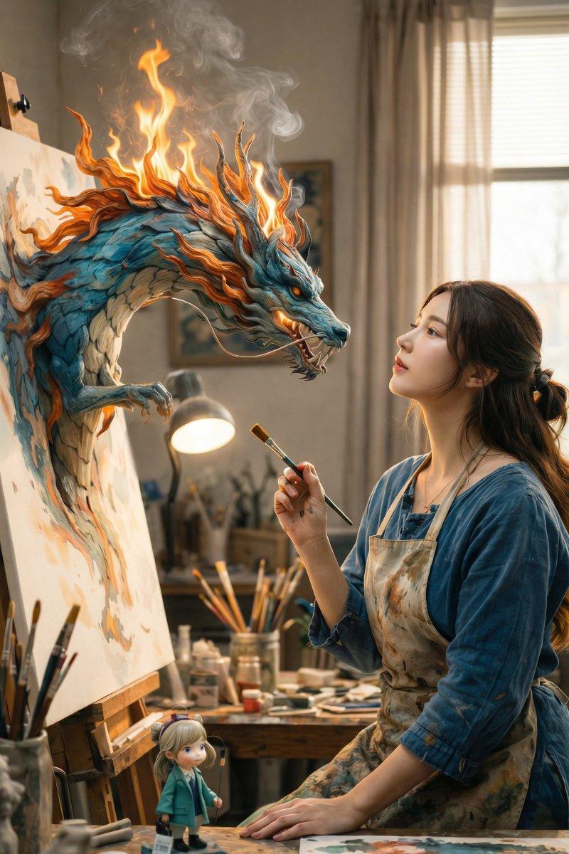 画布中跃出的东方幻龙