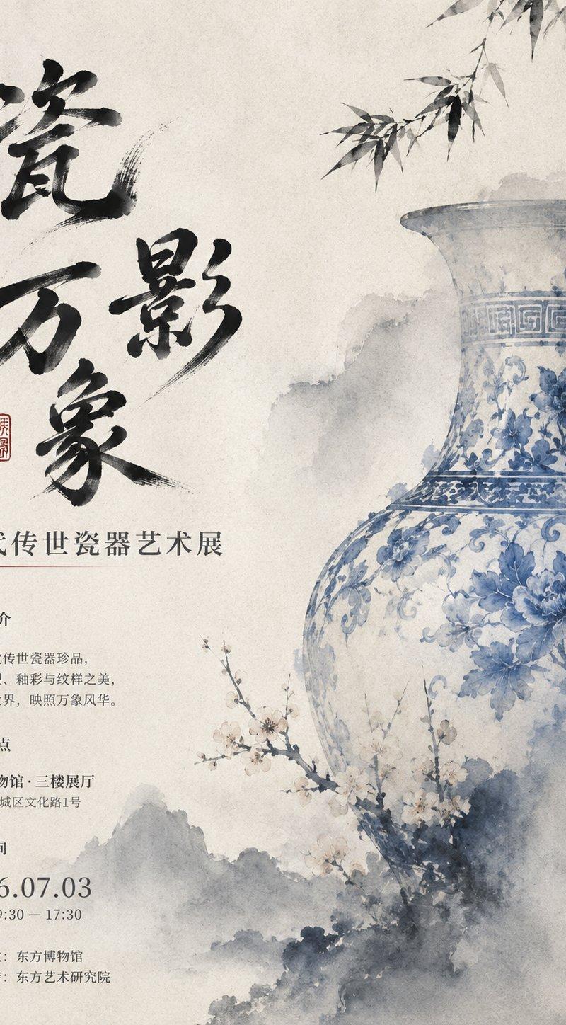 瓷影万象清代传世瓷器艺术展海报