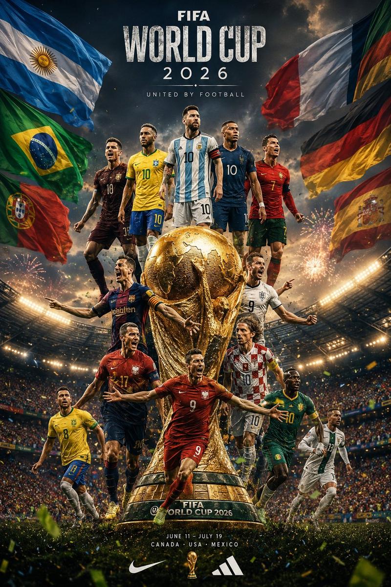 2026年FIFA世界杯足球明星史诗海报