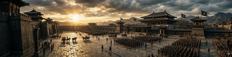 史诗级秦王宫黄昏全景摄影