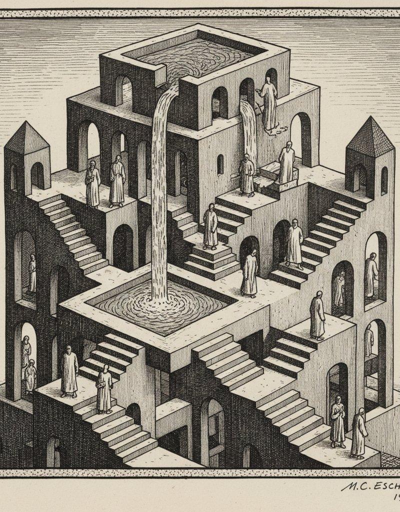 埃舍尔风格视错觉奇画