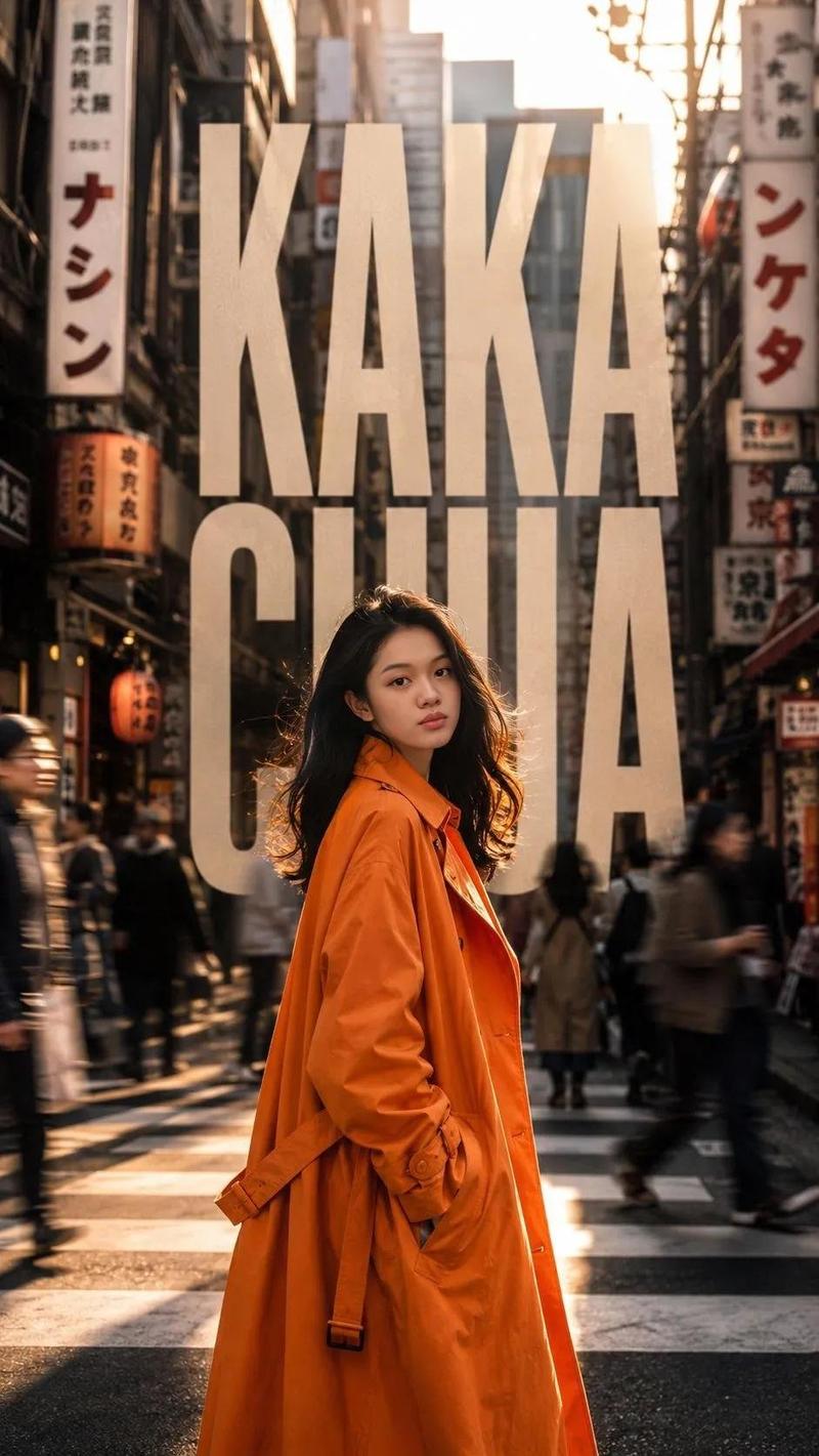 极高质感东京街头橙色时尚大片