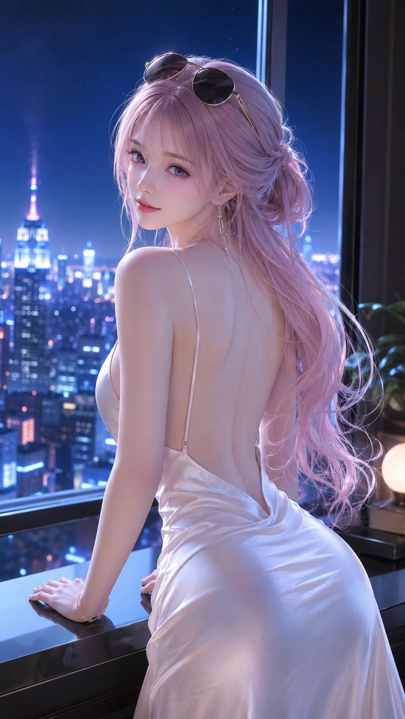 幻想系都市霓虹美少女3D人像