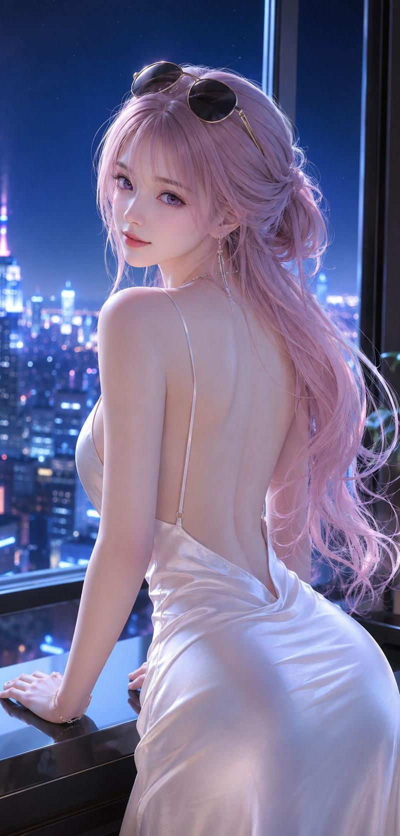 幻想系都市霓虹美少女3D人像