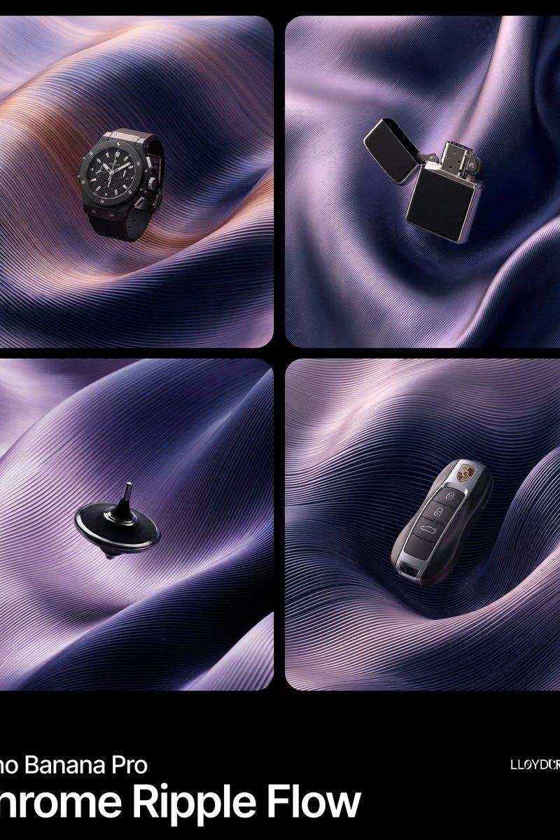 流光褶皱环绕的黑银悬浮美学