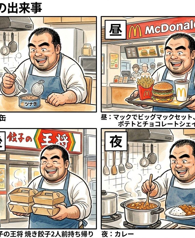 吃货的一天四格美食记录