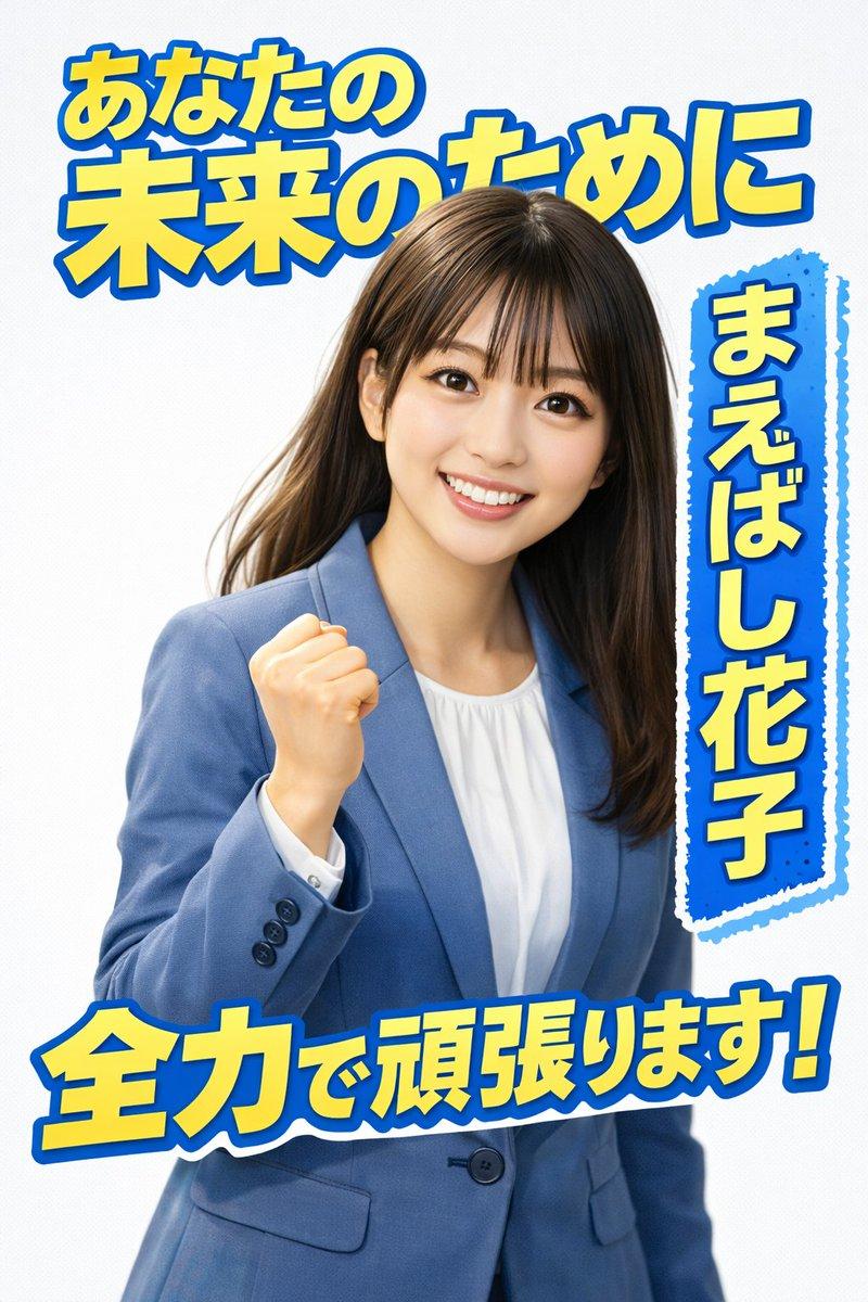 清新日系风格的女性竞选写实海报