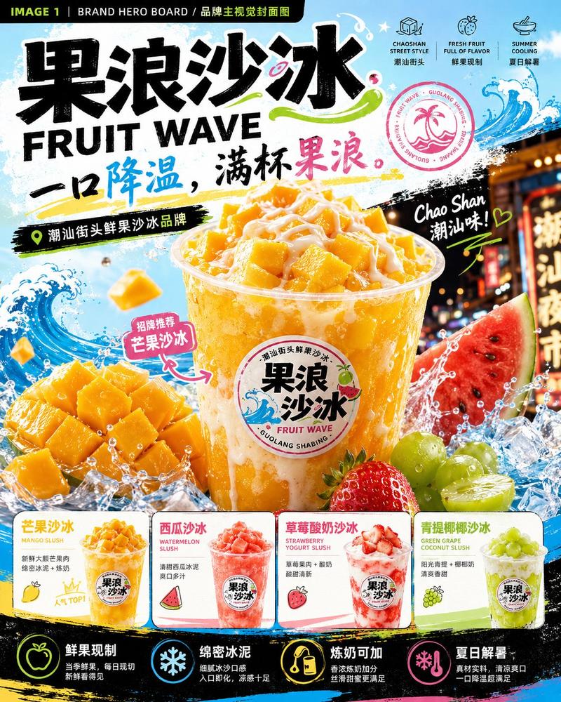 果浪沙冰品牌视觉提案图