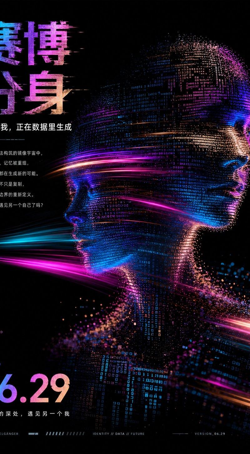 未来主义赛博数字艺术展海报