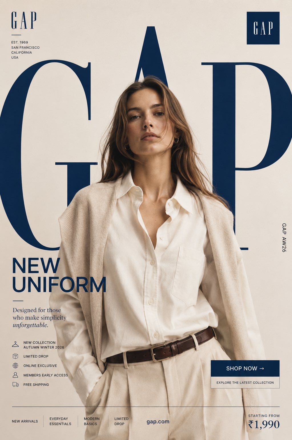 GAP新制服系列高端时尚海报