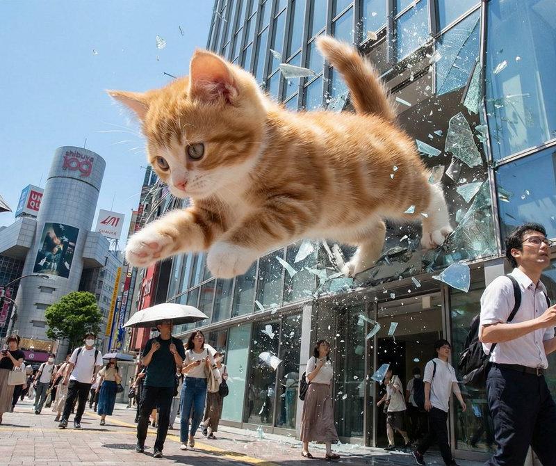 巨型怪兽萌猫肆虐悉尼海港震撼场景