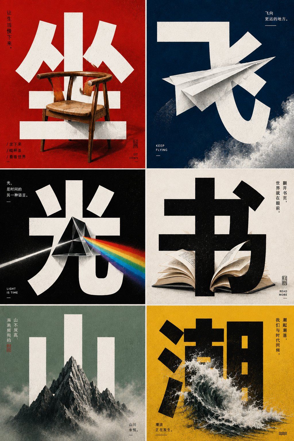 极具平面设计感的中文海报生成