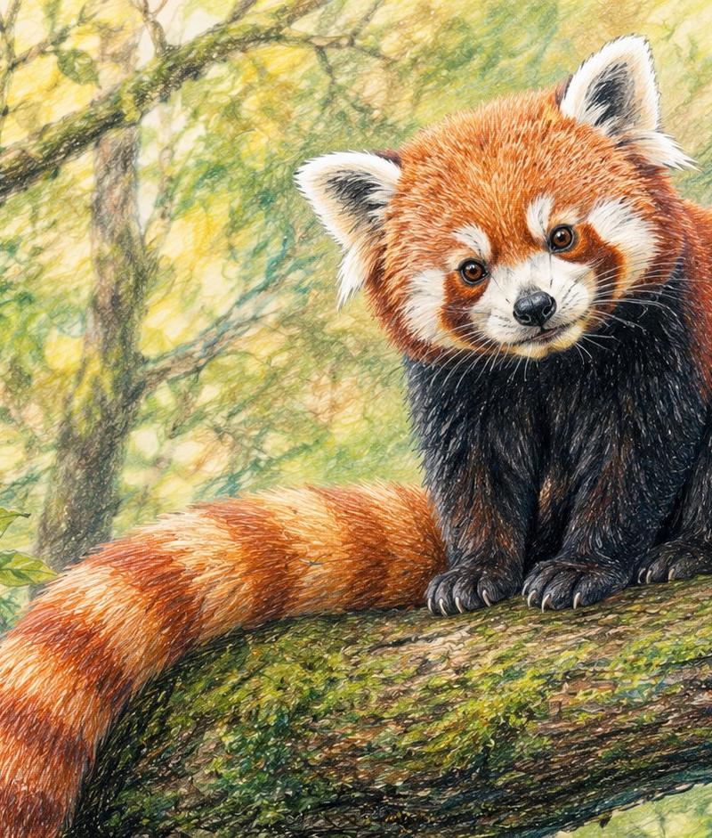 手绘色铅笔插画质感