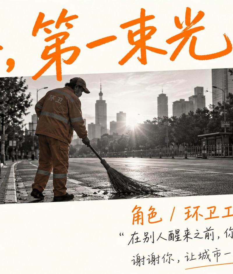手写涂鸦风社会角色早安纪念卡