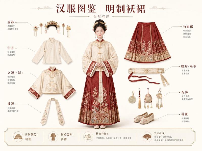 女子汉服图鉴海报