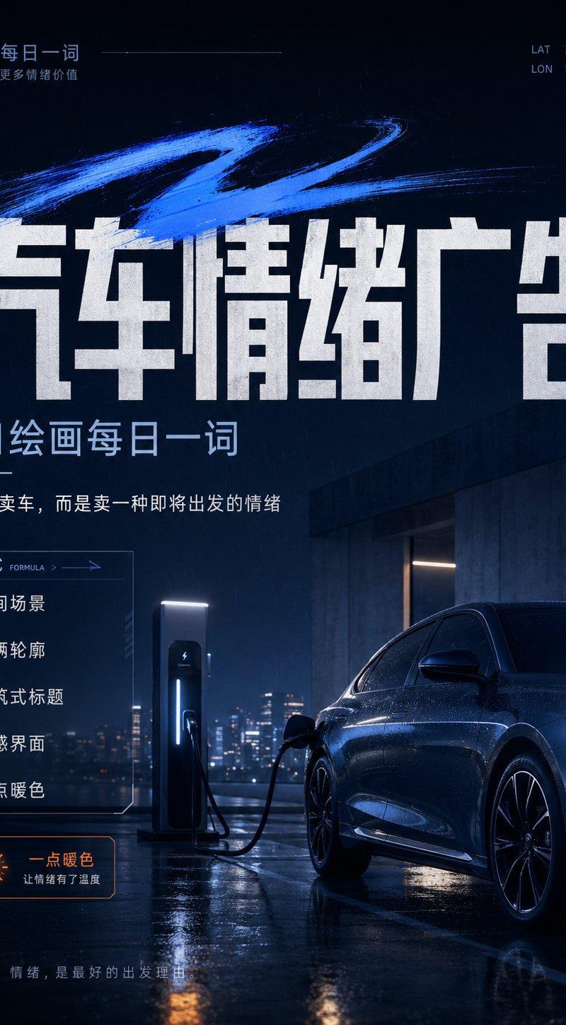 高级汽车广告夜景氛围海报