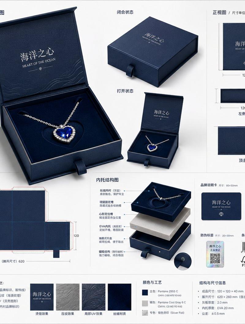 珠宝项链高端包装设计提案板