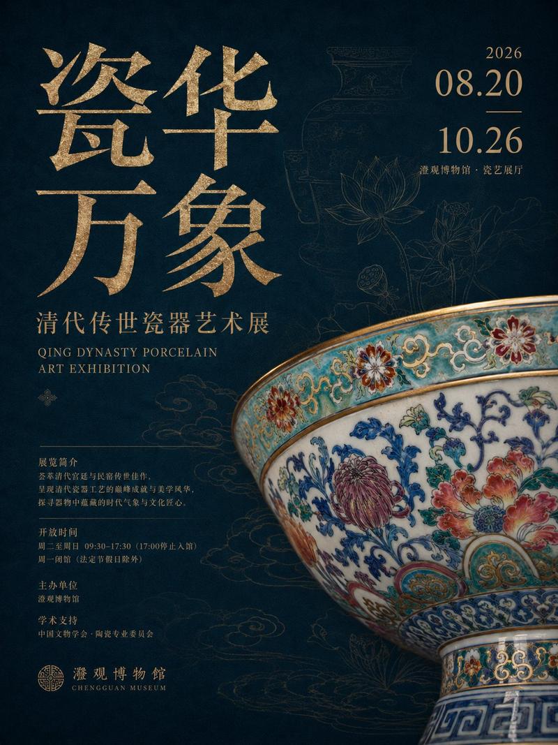 高级东方博物馆展陈海报生成提示词