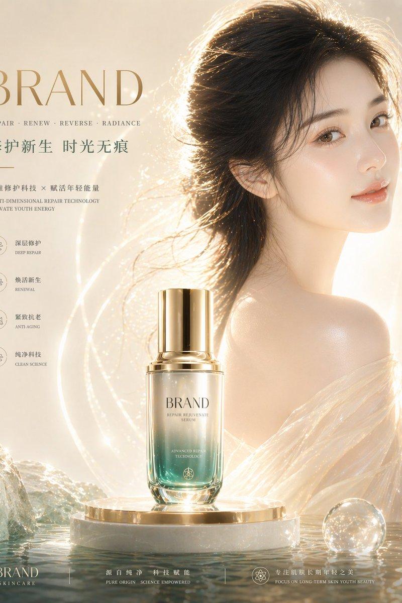 高端护肤广告肌肤质感图