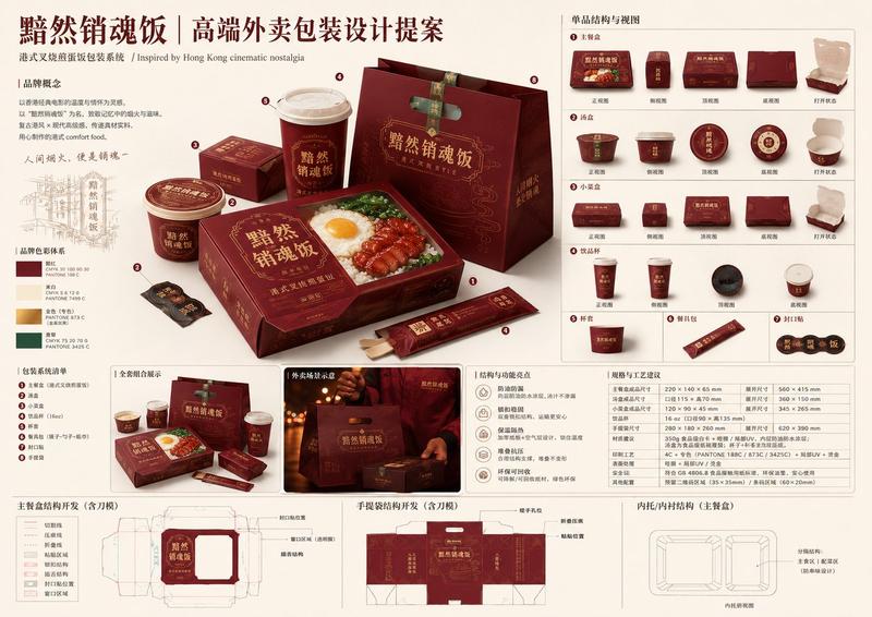 高端外卖包装设计提案板