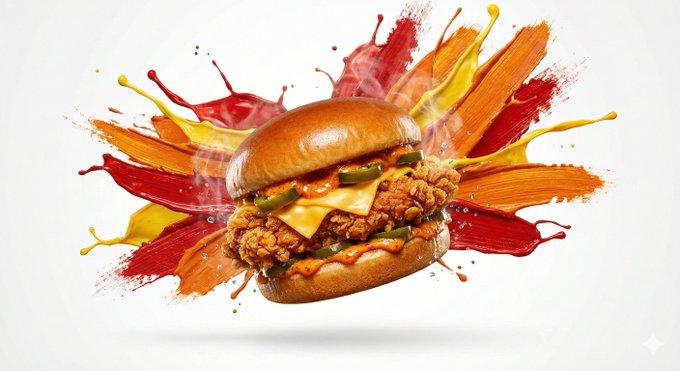 飞溅颜料定格美食广告