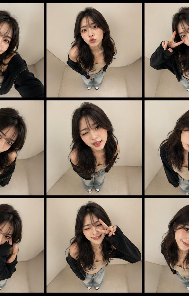 鱼眼视角高级时尚九宫格写真