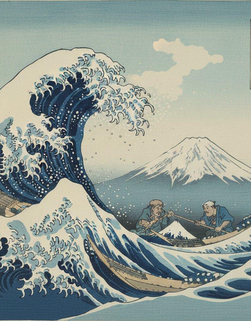 致敬北斋的浮世绘木版画